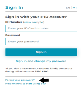 e-ID sign in form